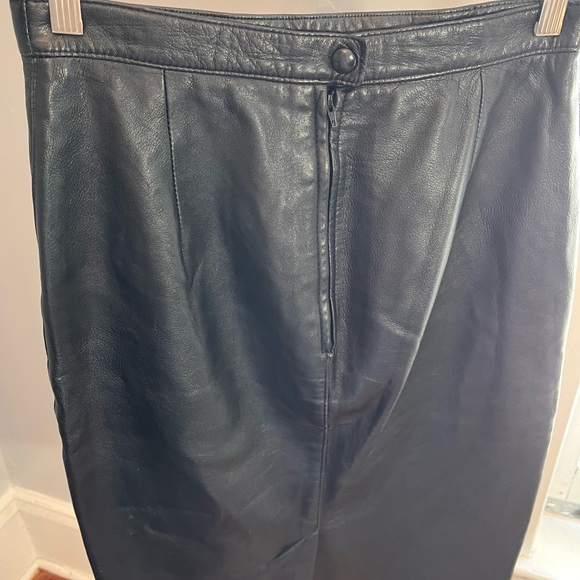 Vintage Leather Mid-length Skirt - Picture 3 of 7